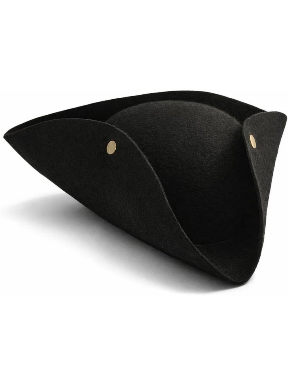 Stylish Black Felt Tricorn Pirate Hat for Adults - Musketeer Costume Accessory
